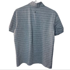 LULULEMON Men Propel Polo Shirt Medium Short Serve Stripe Heathered Luxtreme
